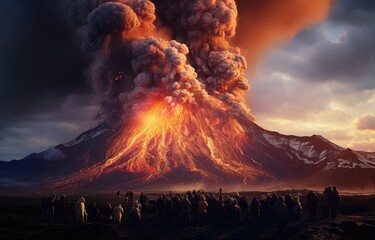 Fierce Volcanic Eruption Illuminates Night Sky with Power and Beauty