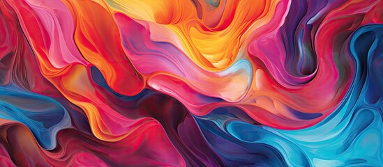 The abstract illustration is a colorful graphic design with a background pattern and texture that resembles flowing water bringing the art of fluidity and vibrancy to the wallpaper