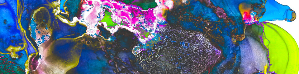 Chic Swirling Water Ink. Oil Colour Background.