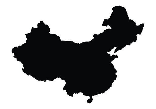 china outline vector map easy to use
