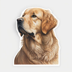 golden retriever dog cut out sticker Generative AI