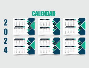 Obraz premium 2024 new year desk calendar template 