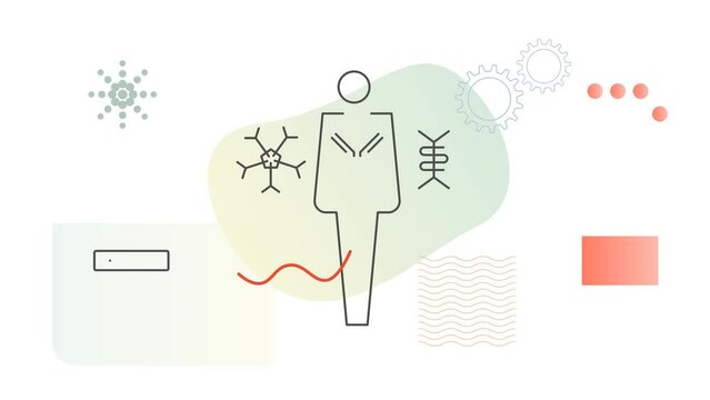 Role of Immunoglobulin - Antibodies - Complex Protein in Human Body  - Animated Icon as MP4 File