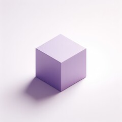 violet 3d cube on white