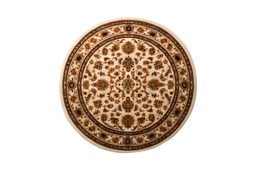 Round area rug isolated on transparent and white background