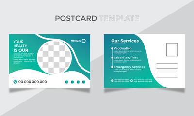 Medical postcard design template
