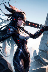 Obraz premium Beautiful anime girl for art modern design