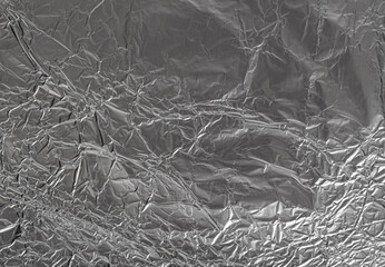 Aluminum Foil Texture Background, Wrinkled Aluminium Paper Pattern, Crumpled Tin Material Banner