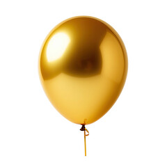 Golden Balloon on Transparent Background