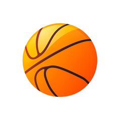 Fototapeta premium Simplified flat art image of a basketball