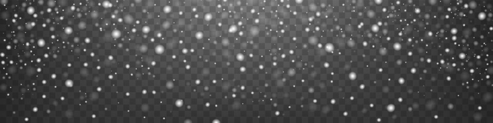 Snow overlay. Snowfall background. Vector illustration.