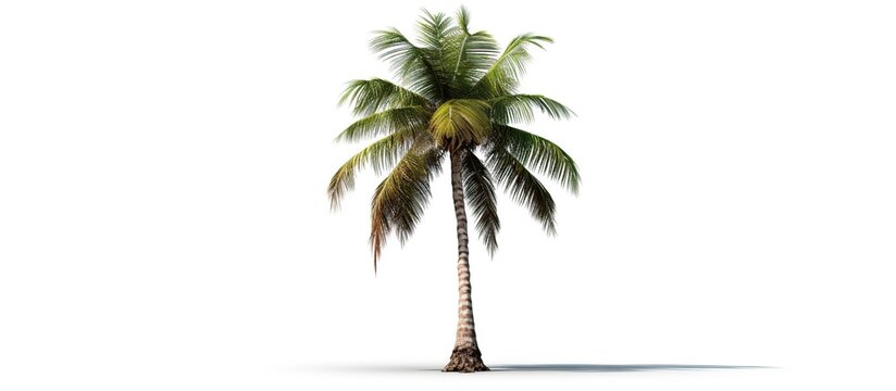 Coconut palm tree isolated on white background.Collection of palm tree.