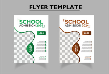 Kids back to school education admission flyer poster template