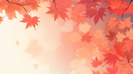 Naklejka na ściany i meble watercolor autumn leaves background for text