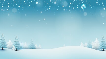 christmas style snowy blue background for text