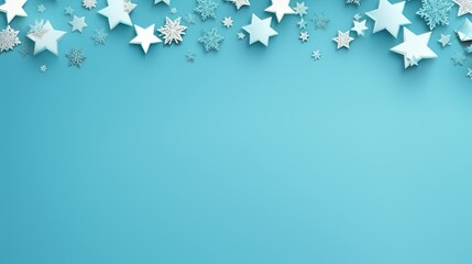 christmas style snowy blue background for text