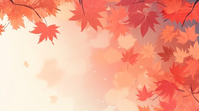 watercolor autumn leaves background for text