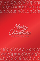 beautiful merry christmas red banner design vector illustration