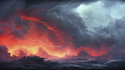 Obraz premium Dramatic gradients in a stormy sky