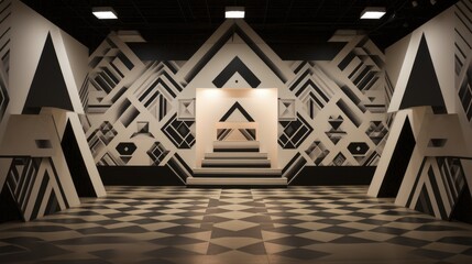 Geometric patterns in a contemporary art installation