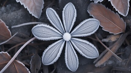 Frost and ice create delicate patterns