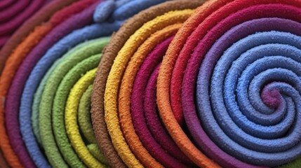 Hypnotic spiral patterns with vivid colors