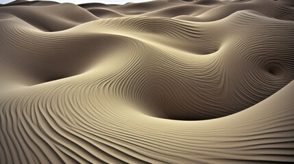 Fototapeta na wymiar Swirling patterns in the sand dunes of a desert