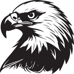 Fototapeta premium Eagle silhouette black and white logo template animal tattoo symbol and sign 