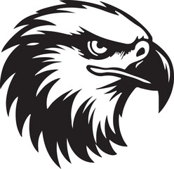 Eagle silhouette black and white logo template animal tattoo symbol and sign 
