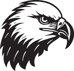 Eagle silhouette black and white logo template animal tattoo symbol and sign 