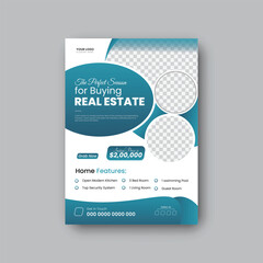 Modern Minimalist Real estate flyer or property advertising leaflet.