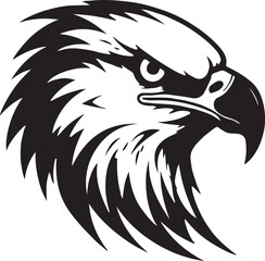 Eagle silhouette black and white logo template animal tattoo symbol and sign 
