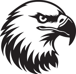 Eagle silhouette black and white logo template animal tattoo symbol and sign 