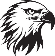 Eagle silhouette black and white logo template animal tattoo symbol and sign 