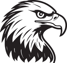 Eagle silhouette black and white logo template animal tattoo symbol and sign 