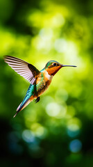 Fototapeta premium White-throated Kingfisher (Colibri colibri) in flight
