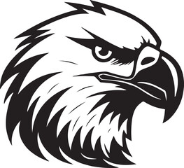 Eagle silhouette black and white logo template animal tattoo symbol and sign 