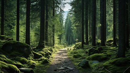 Fototapeta premium Into the forest. Nature composition.