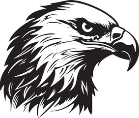 Eagle silhouette black and white logo template animal tattoo symbol and sign 