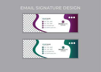 Corporate email signature  Template vector illustration template  modern Graphic design layout with round graphic elements.Email signature clean, company corporate. Email signature, email footer email