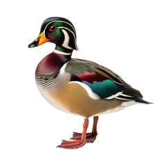 Obraz premium Duck on transparent background, wild animal portrait