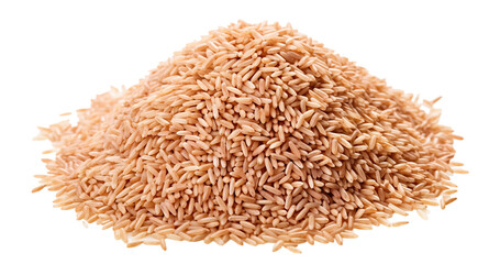 Pile of brown rice, cut out