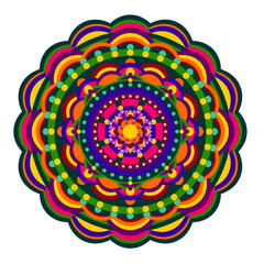 Mandala wit different colors ethnic ornament 