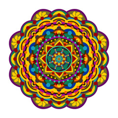 Mandala wit different colors ethnic ornament 