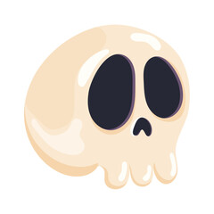 Isolated cute skull icon Cartoon style Vector