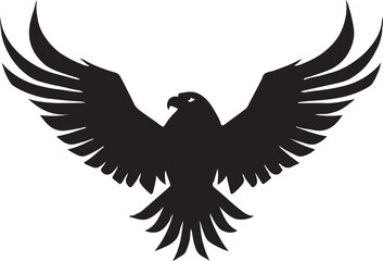 Eagle silhouette black and white logo template animal tattoo symbol and sign 