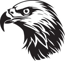 Eagle silhouette black and white logo template animal tattoo symbol and sign 