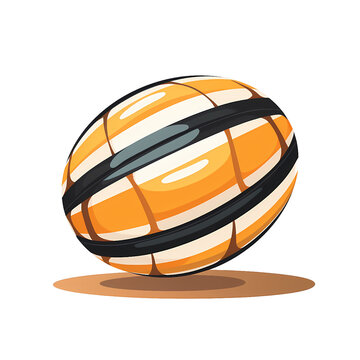Simplified flat art  image of a rugby ball