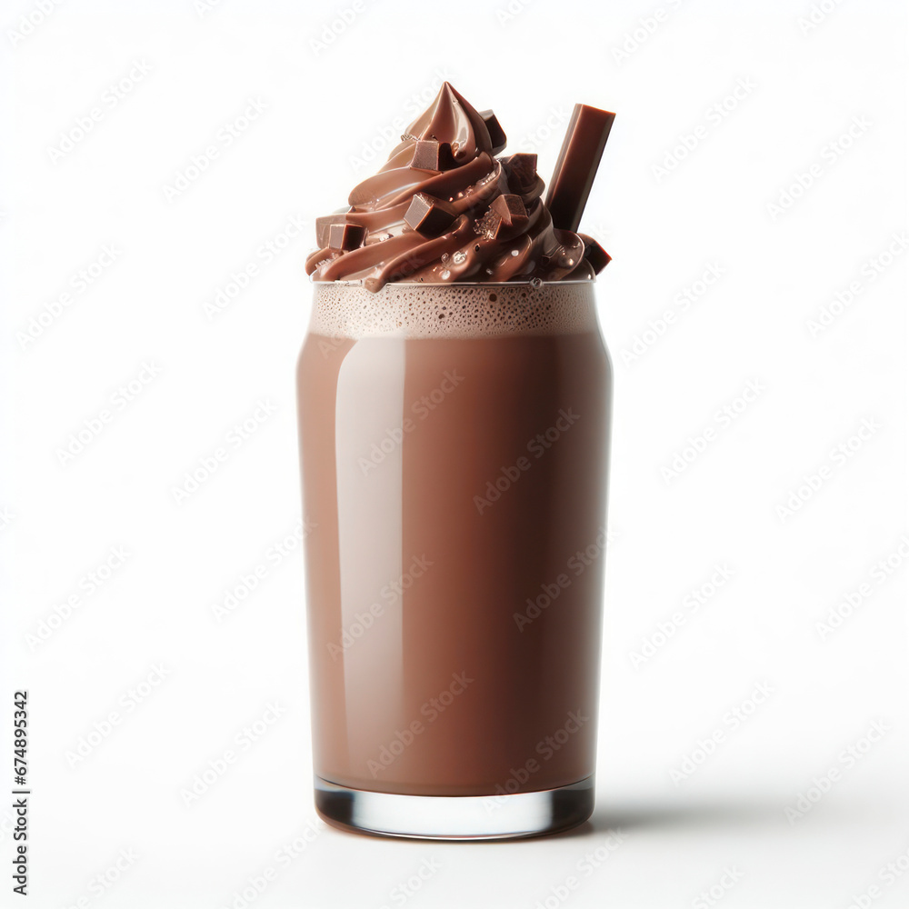 Wall mural Chocolate milk shake isolated on a white background. ai generative