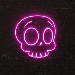Skull & Neon Nightscape